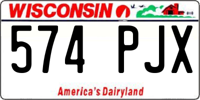 WI license plate 574PJX