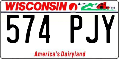 WI license plate 574PJY