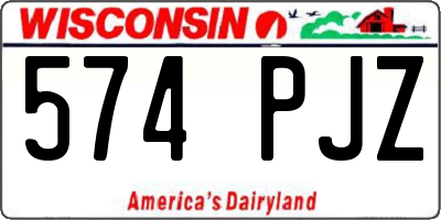 WI license plate 574PJZ
