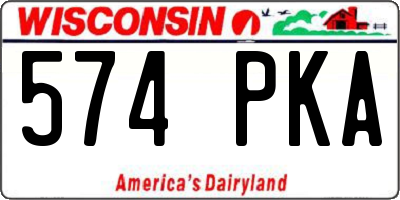 WI license plate 574PKA
