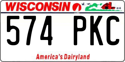 WI license plate 574PKC