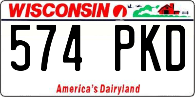 WI license plate 574PKD