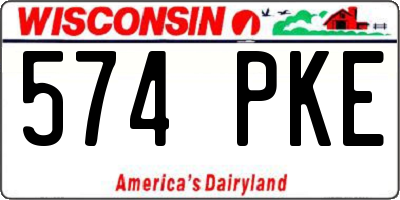 WI license plate 574PKE
