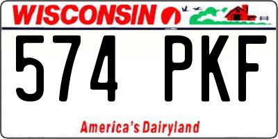WI license plate 574PKF