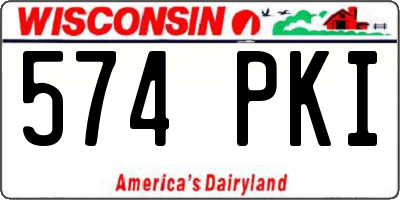 WI license plate 574PKI