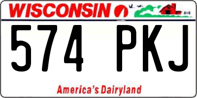 WI license plate 574PKJ