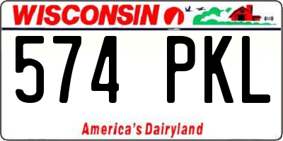 WI license plate 574PKL