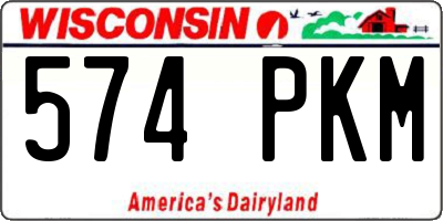 WI license plate 574PKM