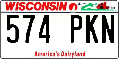 WI license plate 574PKN