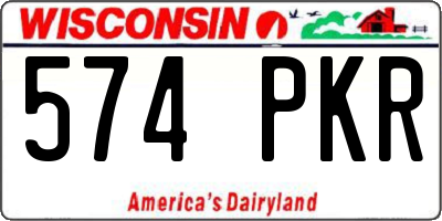 WI license plate 574PKR