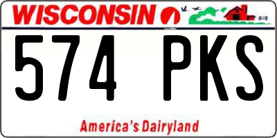 WI license plate 574PKS