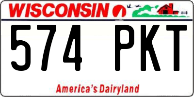 WI license plate 574PKT