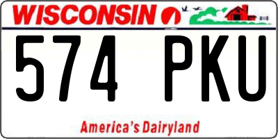WI license plate 574PKU