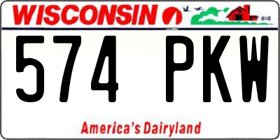 WI license plate 574PKW
