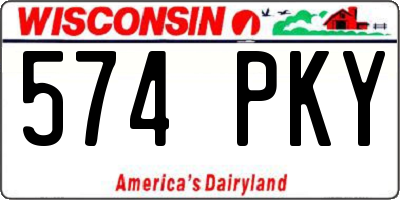 WI license plate 574PKY