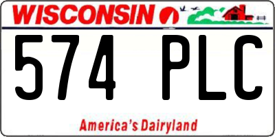 WI license plate 574PLC