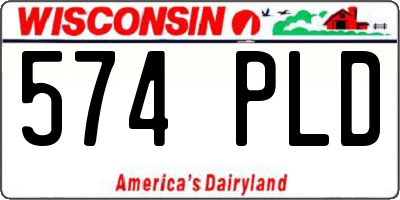 WI license plate 574PLD