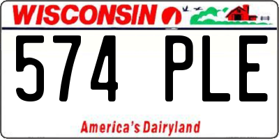 WI license plate 574PLE