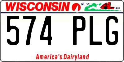 WI license plate 574PLG