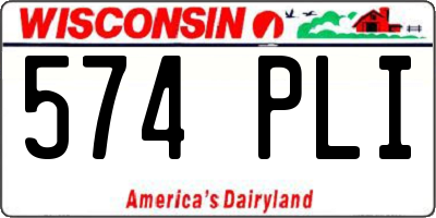 WI license plate 574PLI