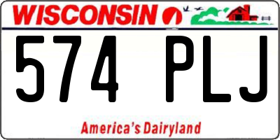 WI license plate 574PLJ