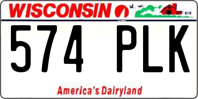 WI license plate 574PLK