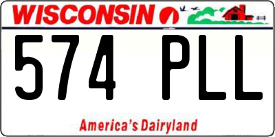 WI license plate 574PLL