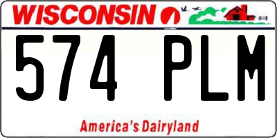 WI license plate 574PLM