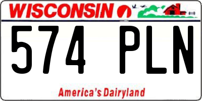 WI license plate 574PLN