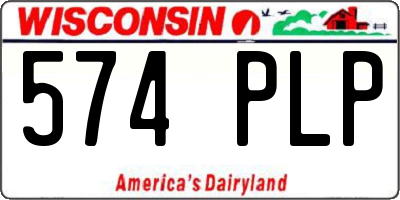 WI license plate 574PLP