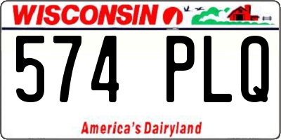 WI license plate 574PLQ