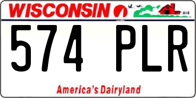 WI license plate 574PLR