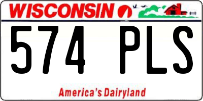 WI license plate 574PLS