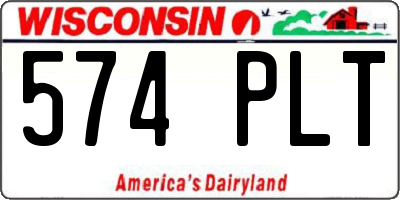 WI license plate 574PLT