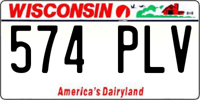 WI license plate 574PLV