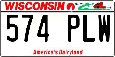 WI license plate 574PLW