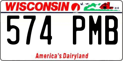 WI license plate 574PMB