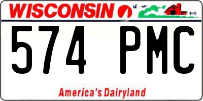 WI license plate 574PMC