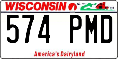 WI license plate 574PMD