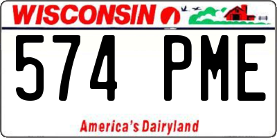 WI license plate 574PME