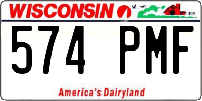 WI license plate 574PMF