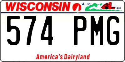 WI license plate 574PMG