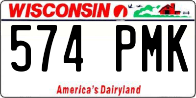 WI license plate 574PMK