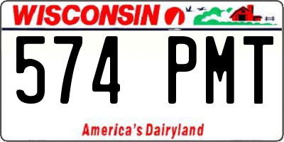 WI license plate 574PMT