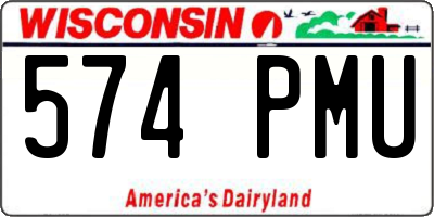 WI license plate 574PMU