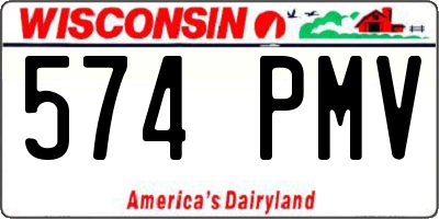 WI license plate 574PMV