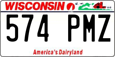 WI license plate 574PMZ