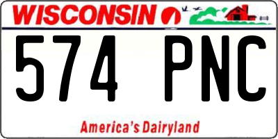WI license plate 574PNC