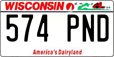 WI license plate 574PND