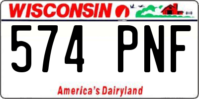 WI license plate 574PNF